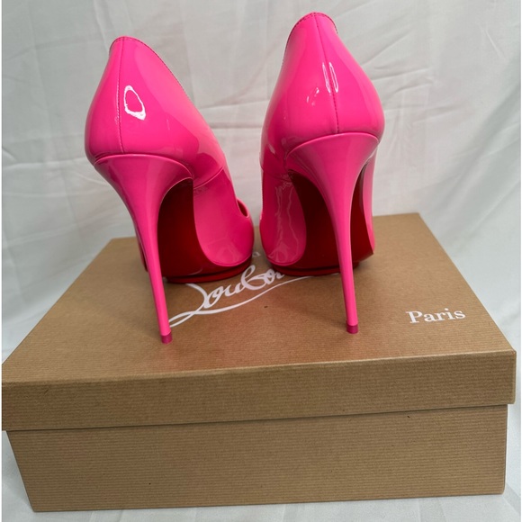 Christian Louboutin patent leather So Kate 120mm hot pink heels 7.5 - Picture 5 of 6